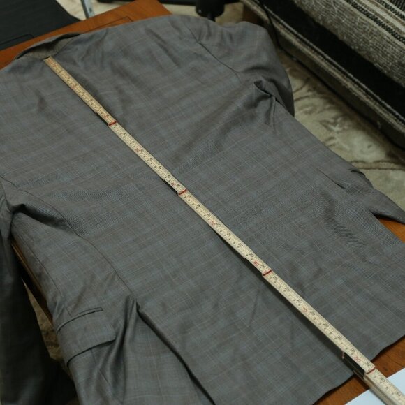 Samuelsohn x Loro Piana Super 150s Wool Blazer 44L Gray Plaid Italy - Picture 12 of 15